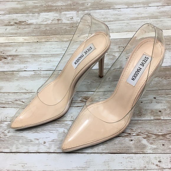 Steve Madden Vegas Clear/Nude  Pumps Size 7.5 - Picture 2 of 13